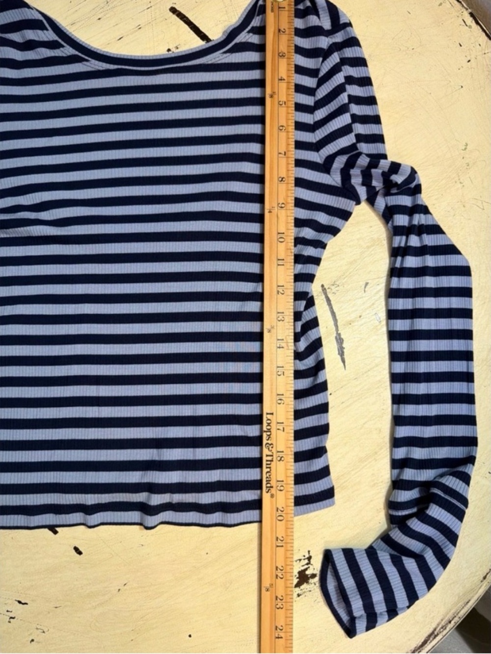OFFLINE by Aerie Striped
Long Sleeve Crop Top Women's
Med Blue Ribbed - Picture 3 of 5